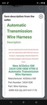 Automatic Transmission Wiring Harness Acdelco 24241208 New. Price: $80.00.