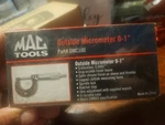 Mac Tools DMC100A Outside Micrometer 0-1" New. Price: $50.00.