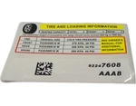 Gm Label Tire Press 92247608 New Oem. Price: $19.96.