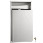 New Bobrick B-3644 Restroom Sanitary Waste Bin, 12 Gallon, Recessed-mounted. Price: $199.99.