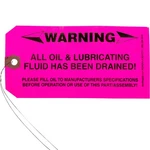Brock Warning Fluid Has Been Drained! Wire Attached Parts Tag Box Of 250 New. Price: $31.50.
