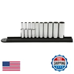 Gearwrench 10 Pc. 1/4 Drive 12 Pt. Deep Socket Set Sae - 80309D New. Price: $51.77.