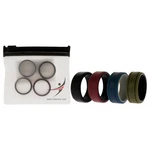 Silicone Wedding 2LAYER Lines Ring Set - Bordo By Roq For Men 4 X 8 Mm. Price: $19.94.