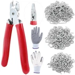 Swpeet 360PCS 3/4" 1/2" 3/8" Galvanized Hog Rings With Straight Silver New. Price: $33.84.
