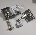 Schlage F40 Vla 619 Avila Door Lever, Bed & Bath Privacy Lock, Satin Nickel Open. Price: $18.95.