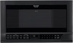Sharp R-1210 1-1/2-CUBIC-FOOT 1100-WATT Over-the-counter Microwave, Black Open. Price: $269.99.