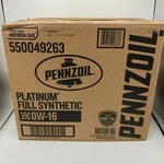 Pennzoil 550049263-3PK Platinum Full Synthetic 0W-16 Motor (5-QUART, Case... New. Price: $119.99.