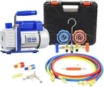 3.5CFM 1/4HP Single-stage Vacuum Pump With 3-WAY Manifold Gauge Set For Hvac Ref New. Price: $195.57.