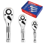 Workpro 3-PIECE Stubby Ratchet Set, Quick Release 3PC Silver New. Price: $35.71.