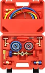 R134A Ac Gauge, Manifold Set With 5FT Hoses Couplers & Adapter, Piercin New. Price: $52.86.