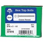 Hillman 5/16 In. Dia. 2-1/2 Zinc Plated Steel Hex Tap Bolt 100 Pk New. Price: $36.07.