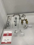 Rohl Lombardia C-spout Widespread Bathroom Sink Faucet Lever Handles A2228LMPN-2 Open. Price: $522.97.