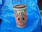 Vintage 1963 Royal Baking Powder Tin New York Paper Label Cook Kitchen Decor Used. Price: $10.00.