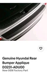 2016-2019 Hyundai Tucson Rear Bumper,upper Molding Trim (D3231-ADU00) New Oem. Price: $56.00.