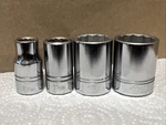 Nos Vintage Williams Metric Socket Lot Of 4, 3/8 Drive 12 Point 9, 11, 17, 19MM New. Price: $25.50.