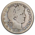 1913-S Barber Quarter Good Ungraded. Price: $1491.98.