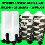 3M Pps Refill 13.5OZ Midi Paint Cups 25 Lids Liners 26112 Savings Kit! New. Price: $59.95.