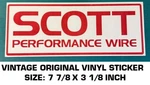 Scott Performance Wire Vintage Original Vinyl Decal Sticker - Racing Engine Used. Price: $7.23.
