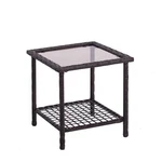Living Accents Prescott Brown Square Glass Side Table New. Price: $39.99.