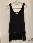 Zeus + Dione Hellas Iole Black Knit Fringe Tank Top 42 Resort Boho Festival Luxe Pre-owned. Price: $58.18.
