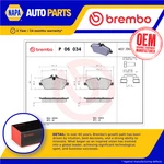 Brake Pads Set Front P06034 Brembo 34112288854 34112288855 34116767143 23916 New. Price: $47.10.