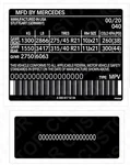 Sticker Label Custom! Duplicate! Quality For Mercedes Tire Loading Number New. Price: $99.00.