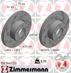 Zimmermann 150.3467.53 Black Disc Brake Rotor For Select 11-15 Bmw Models New. Price: $135.99.