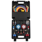 Aluminum-body Ac Manifold Gauge Set: 3-WAY, R134A/R404A/R1234YF/R22, 5FT New. Price: $69.03.