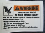 Globe Chefmate Warning Label Oem# M91022 New. Price: $5.80.