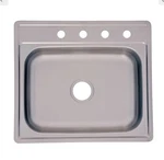 Kindred FSS604N Stainless Steel 25 X22 Top Mount Kitchen Sink 4-HOLE 8IN Center Open. Price: $71.96.
