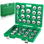 35PC 1/2IN Dr Oil Filter Socket Cup Type Adjustable Cap Wrench Removal Tools Kit New. Price: $113.99.