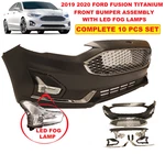 Fits 2019 2020 Ford Fusion Titanium Front Bumper Led Fog Lamps Chrome Honeycomb New. Price: $699.00.