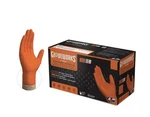 Ammex Glovework GWON49100 Disposable Nitrile Gloves Diamond Grip, Orange, 2XL New. Price: $10.00.