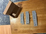Box Of 25, HS-060 Don-jo 16 Gauge Steel Hinge Shim, Prime Coated, 4-1/2"X1-5/8" New. Price: $42.99.