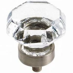 1-1/4" Glass Octagon Knob Clear And Satin Nickel New. Price: $9.61.