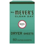 Mrs Meyers Clean Day Dryer Sheets Basil Scent 80 Count Fabric Softener New. Price: $20.39.