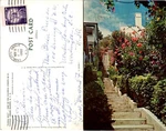 Vibrant Flowering Stairs Virginia Beach Postcard - Scenic Urban Scene Used. Price: $8.84.