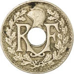 #319334 Coin, France, Lindauer, Centimes, 1924, Poissy, VF(30-35), Copper-ni. Price: $14.70.
