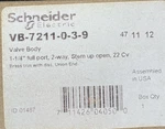 Schneider (barber-colman) VB-7211-0-3-9 1-1/4" Globe Valve CV22 Bronze/brass Usa New. Price: $249.95.